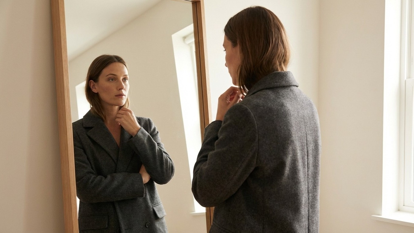 Der Mantelkragen-Trick, den jede Frau kennen sollte – und wie er dein Gesicht verändert