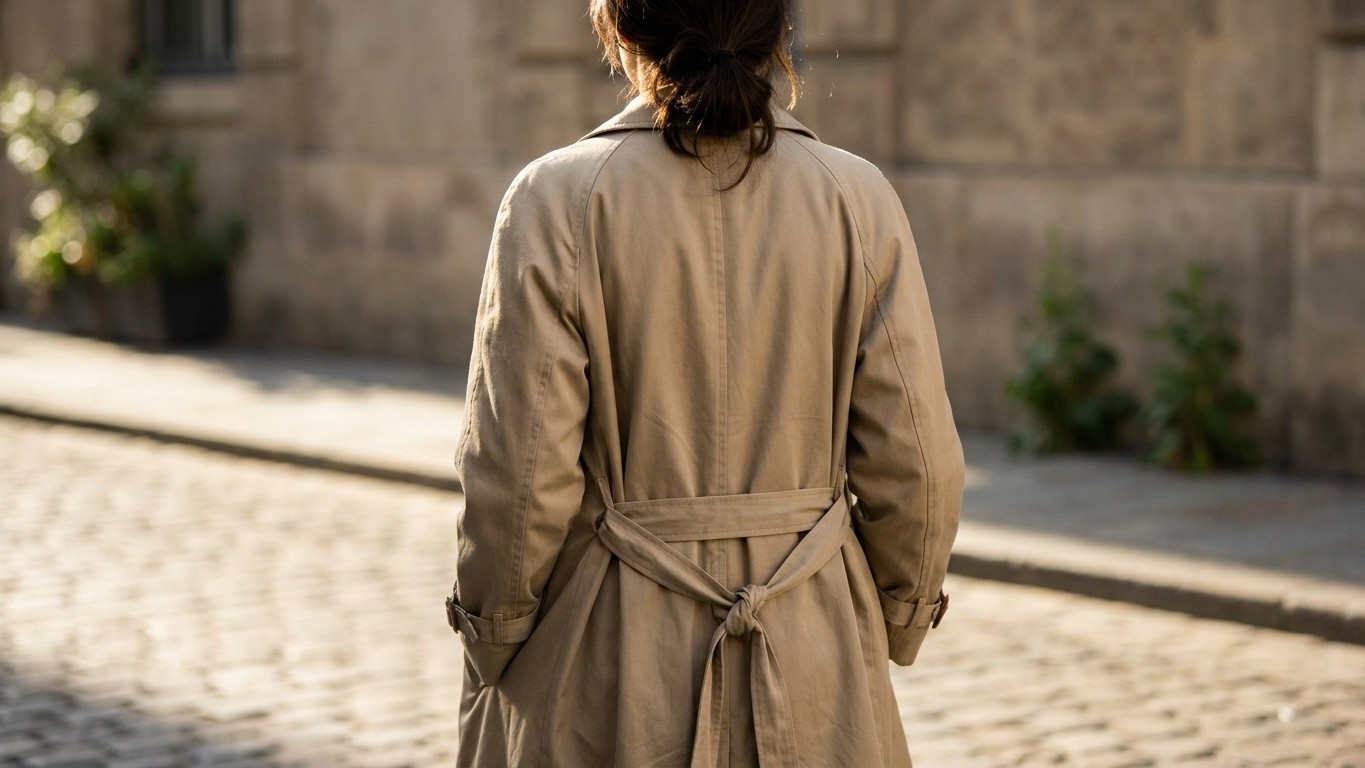 Der Gürtel hinten: Warum dieser Trenchcoat-Trend den Stoff für immer verändert
