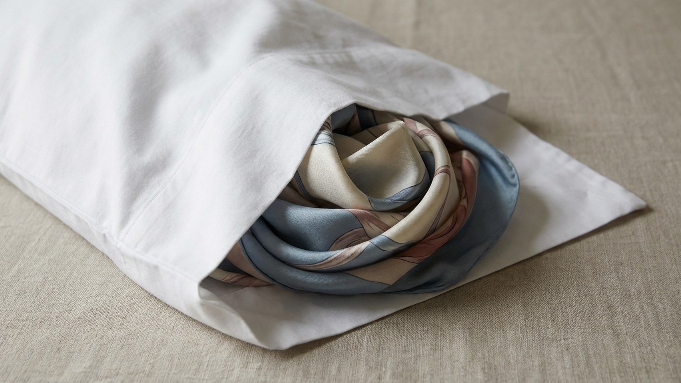 Der Seidenschal-Geheimtipp: Warum erfahrene Wäscherinnen jeden Schal einzeln in einen Kissenbezug packen