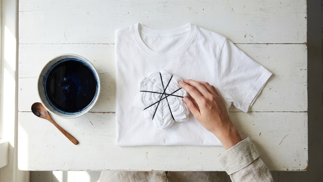 Von langweilig zu einzigartig: Wie ich ein altes weißes T-Shirt mit Gummibändern in ein Designerstück verwandelt habe