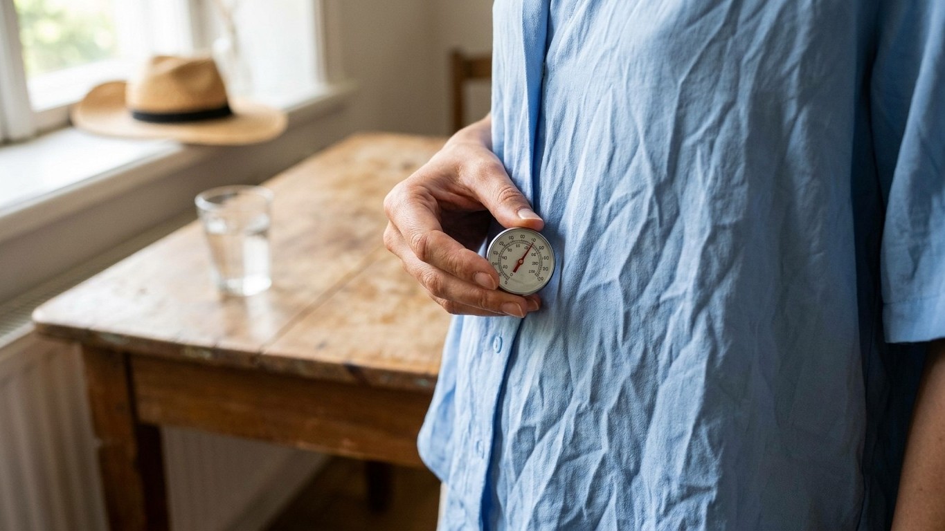 Seit Jahren trage ich im Sommer Polyester, weil es leicht wirkt: Als ich ein Thermometer unter den Stoff gehalten habe, wa...