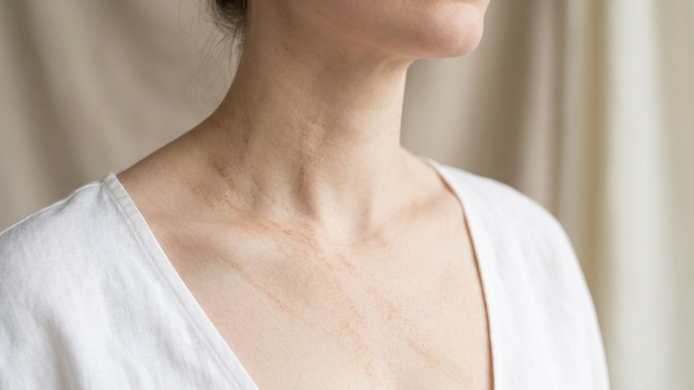 « Ich dachte, das wäre ein Sonnenbrand »: warum diese streifenförmigen Flecken am Dekolleté vom Parfum stammen und monatel...