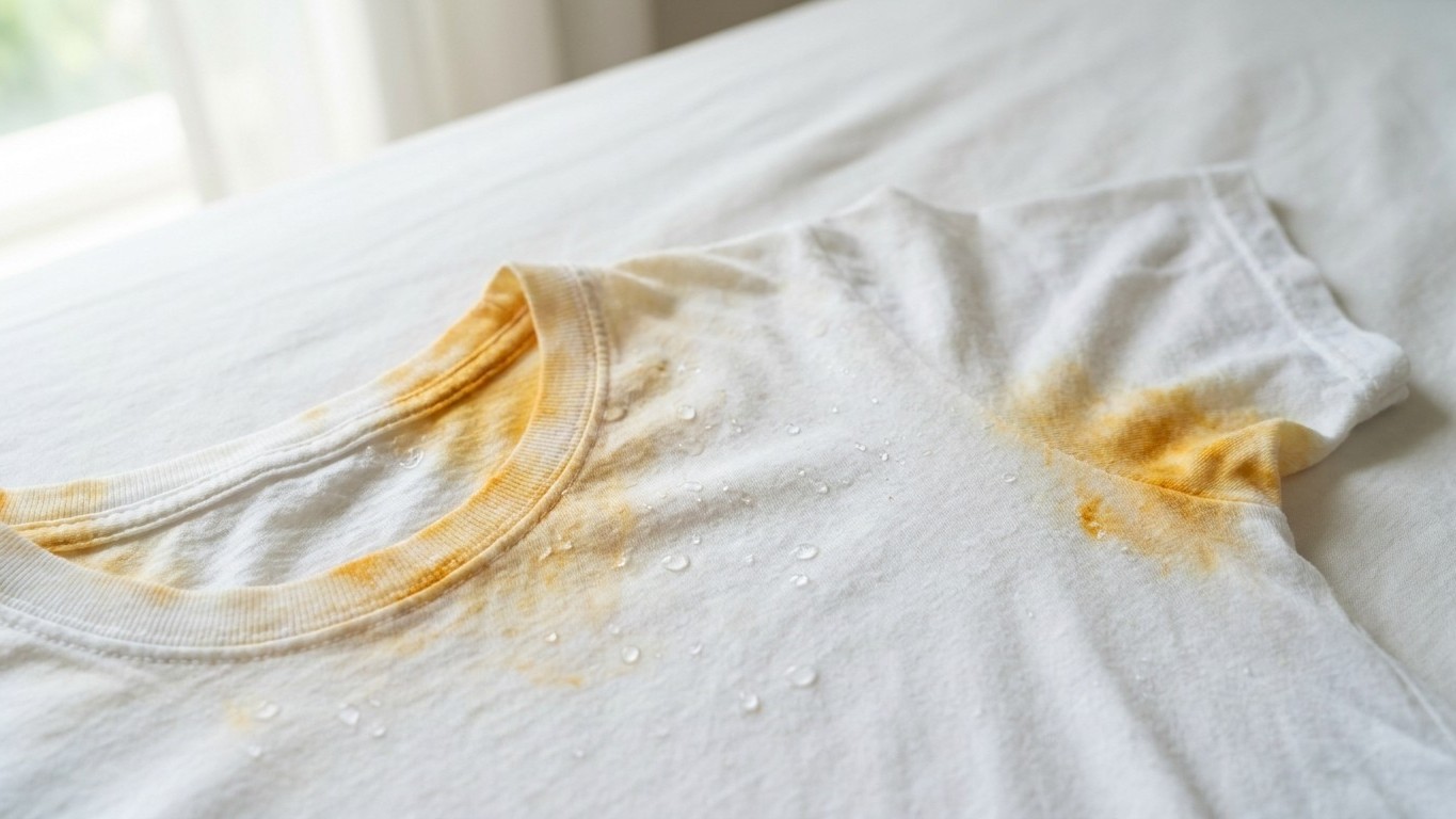 « Ich dachte, das wären nur Schweißränder »: warum die rostbraunen Flecken auf hellen Shirts aus der Sonnencreme kommen