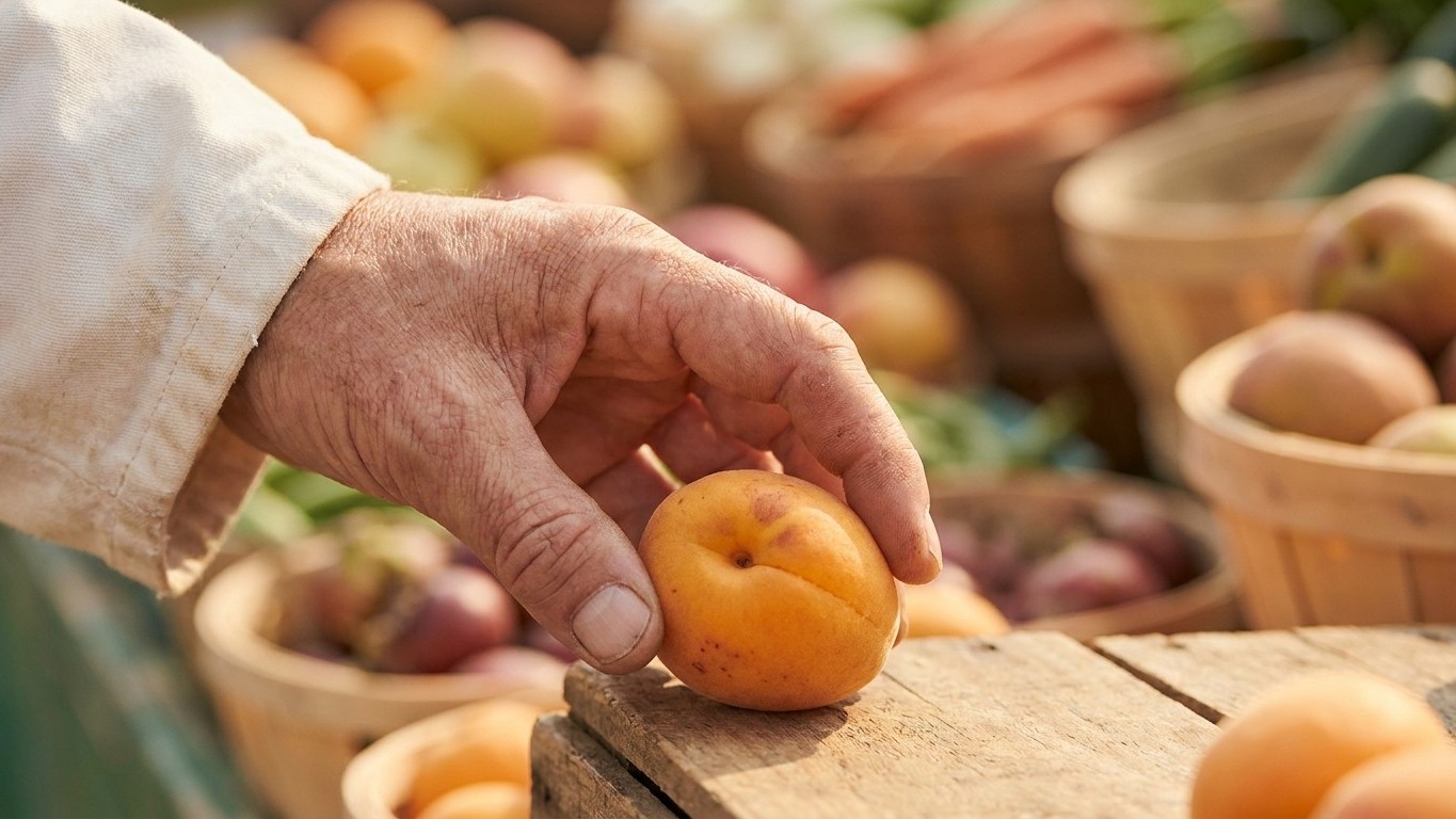 Ich habe jahrelang Aprikosen mit roten Bäckchen ausgesucht, weil ich sie für reifer hielt: ein Obstbauer hat mir gezeigt, ...