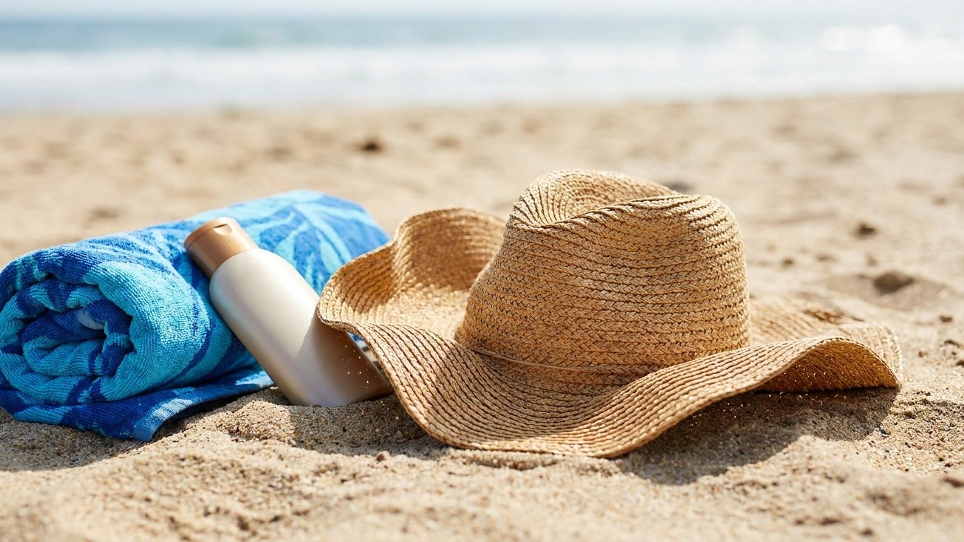 Ich habe meinen Strohhut nur für die Fahrt flach in den Kofferraum gelegt: als ich ihn am Strand wieder aufsetzte, war es ...