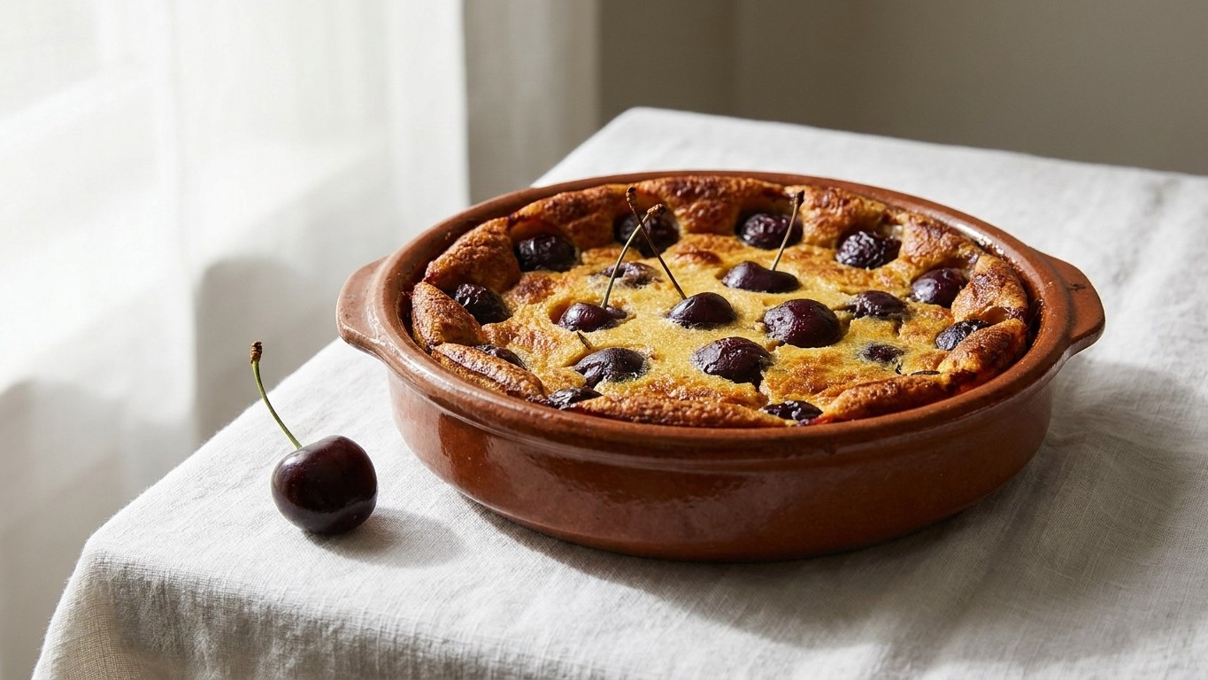 Ich habe meine Kirschen für den Clafoutis nicht entsteint, nur um Zeit zu sparen: seitdem schmeckt der Teig nach Mandeln –...