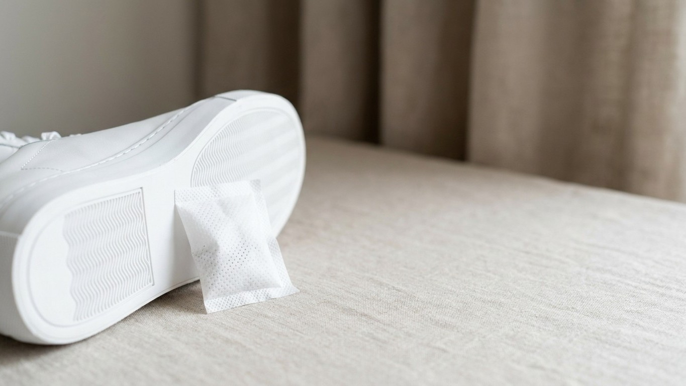 Schluss mit gelben Rändern an weißen Sneakern: seit er dieses eine Papier aus dem Karton nimmt, bleiben sie monatelang str...
