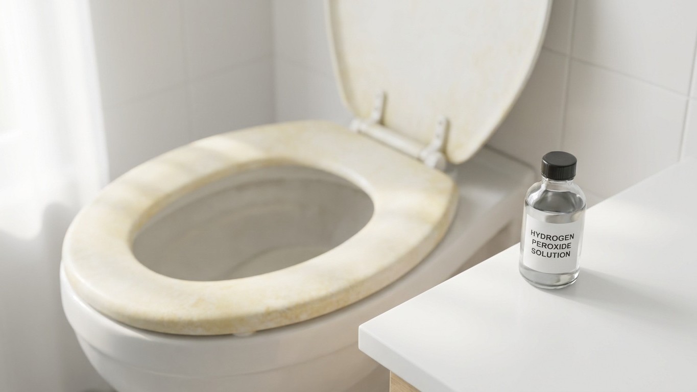 Wir alle greifen beim vergilbten WC-Sitz zum Chlorreiniger, dabei ist es dieses Mittel aus der Apotheke, das den Kunststof...