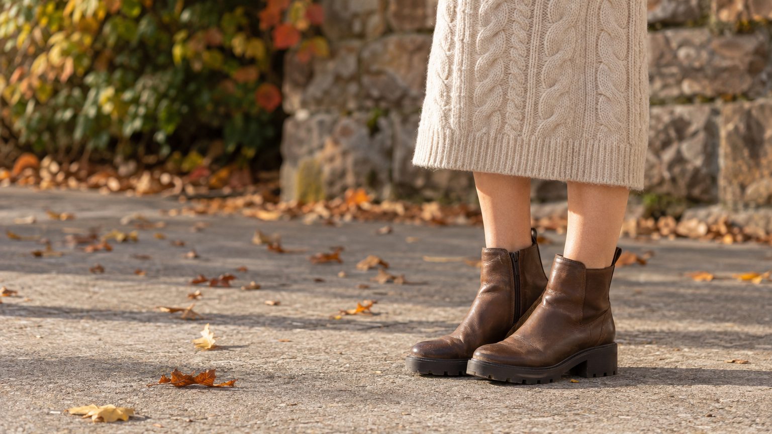 Strickkleid: Welche Schuhe passen? Fünf Kombinationen nach Kleidlänge und Strickstärke
